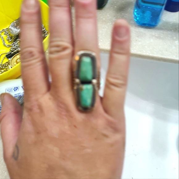 Paul Livingston Double Stoned Turquoise Ring Size 8 - Picture 8 of 8